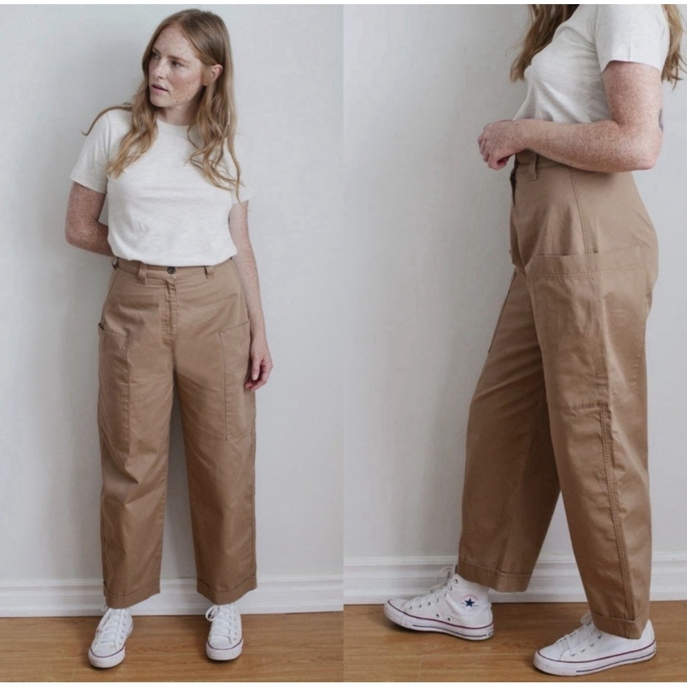 KOTN High Waisted  Tapered Utility Trouser Pants Tan, Size 4